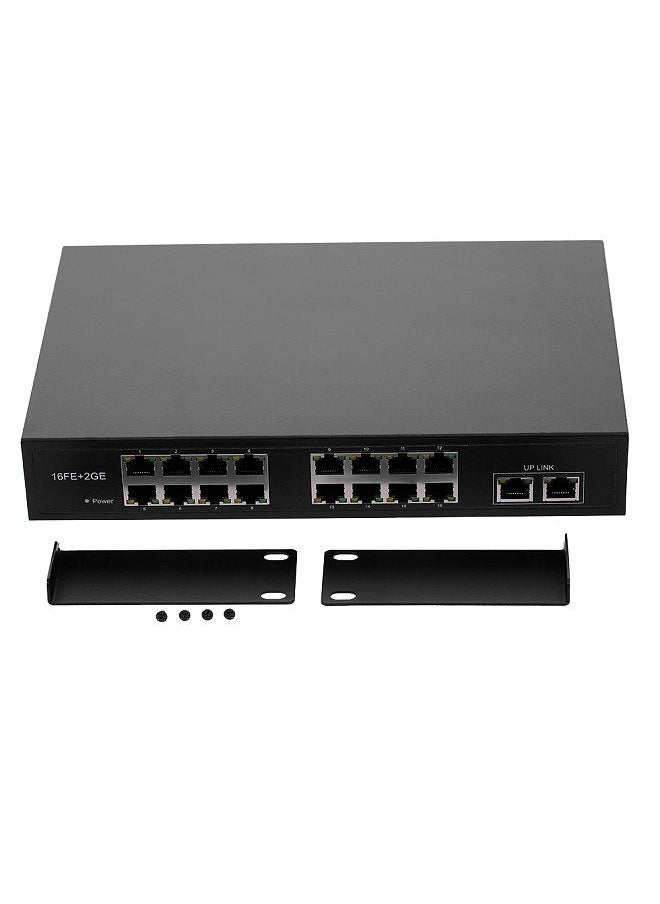 ZWD-16+2BZQN 16FE + 2GE POE Switch with 16 POE Ports 2 Gigabit Uplink IEEE 802.3af Standard POE Switch Power for IP Camera Wireless AP UK Plug