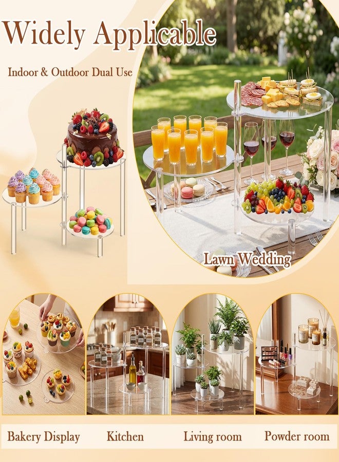 Mifoci 3 Tier Round Cupcake Stand 360° Rotatable Acrylic Cupcake Tower Clear Tiered Dessert Display Holder Serving Tray Platters for Birthday Party Wedding Baby Shower Tea Party Graduation Home Decor - Image 5
