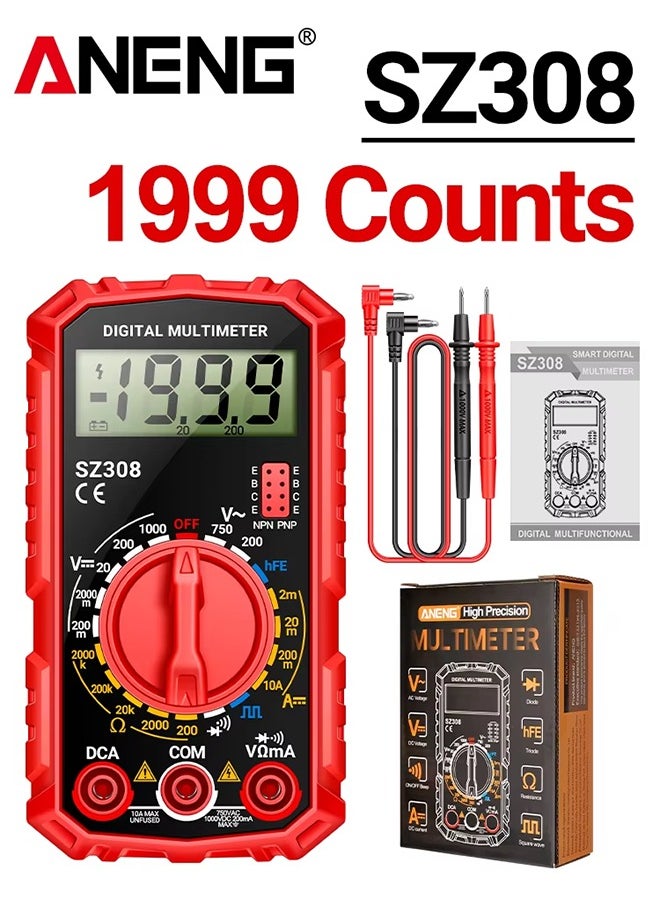 ANENG ANENG SZ308 Square Wave Digital Tester 1999 Counts HFE Triode Buzzer Multimeter AC/DC Voltage 10A Current Multimeters Meter Tool  - Image 1
