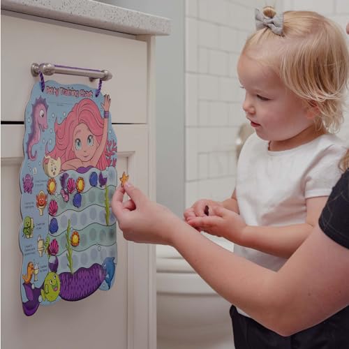 PUTSKA Potty Training Reward Chart for Girls with 35 Reusable Stickers – Potty Chart for Toddlers Girls - Reward Chart for Kids for Toilet Success - Mermaid - Image 5
