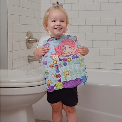 PUTSKA Potty Training Reward Chart for Girls with 35 Reusable Stickers – Potty Chart for Toddlers Girls - Reward Chart for Kids for Toilet Success - Mermaid - Image 2