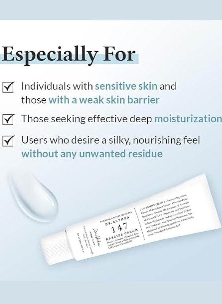 Dr. Althea 147 Barrier Cream – Intensive Moisturizing & Skin Barrier Strengthening Cream, 50ml – Nourishing & Soothing for Dry and Sensitive Skin