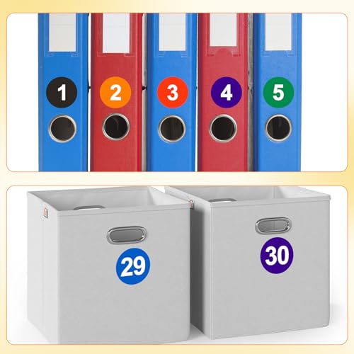 Linsuminn Consecutive Number Stickers, 900 PCS Number Stickers 1 to 50, 18 Sheets 1 Inch Vinyl Round Number Labels Circle Decals for Office School Teacher Classroom Inventory Storage Supplies Multicolor - Image 5