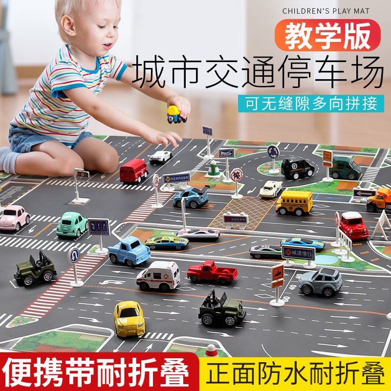 Domestic Sales Teaching Version Adults And Children Learn City Traffic Rules Pure Route Parking Lot Map Game Pad - Image 3