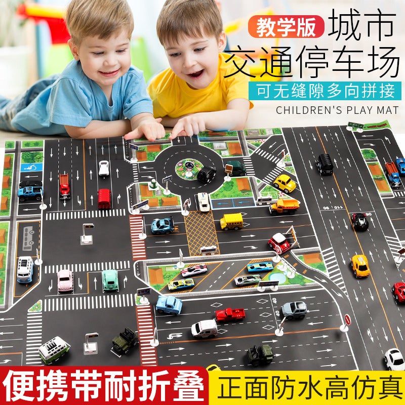 Domestic Sales Teaching Version Adults And Children Learn City Traffic Rules Pure Route Parking Lot Map Game Pad - Image 4