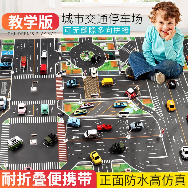 Domestic Sales Teaching Version Adults And Children Learn City Traffic Rules Pure Route Parking Lot Map Game Pad - Image 2
