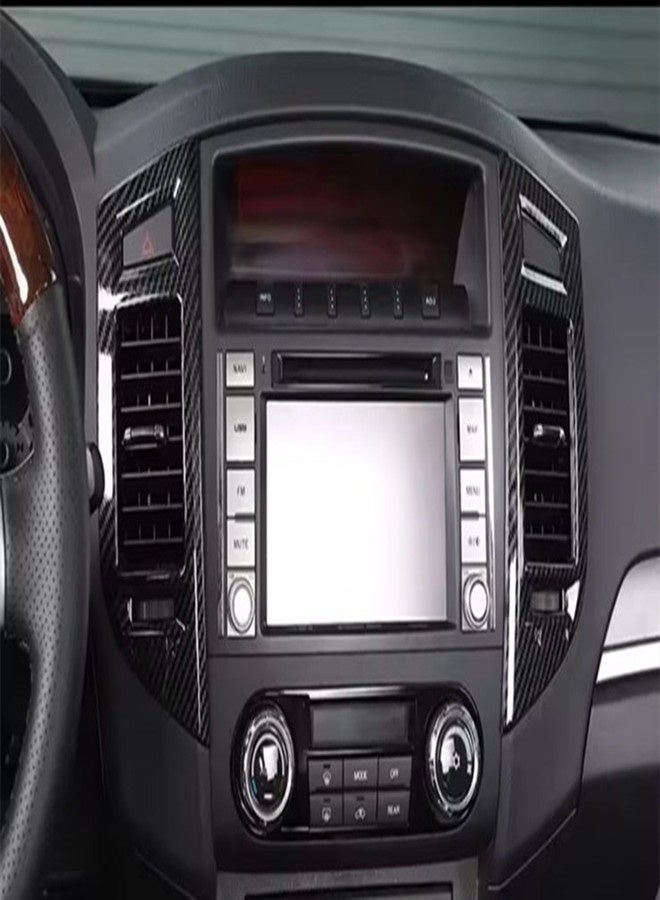 Carbon Fibre AC Vents Interior Trim Cover Panel Set compatible with Mitsubishi Pajero, AC Vents Carbon Fiber Trim for Pajero 2008-2023 Models, Set of 4pc - Image 2