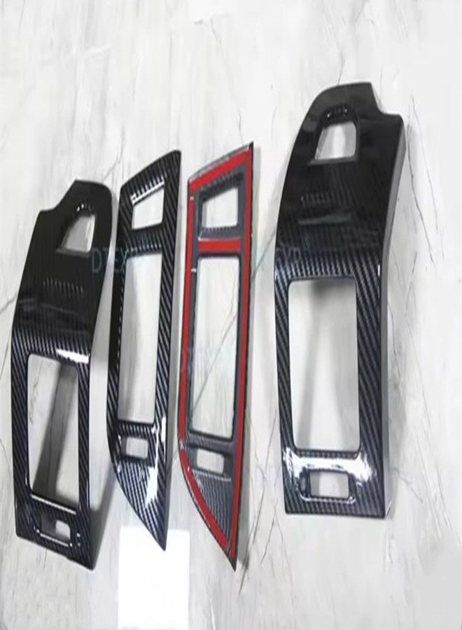 Carbon Fibre AC Vents Interior Trim Cover Panel Set compatible with Mitsubishi Pajero, AC Vents Carbon Fiber Trim for Pajero 2008-2023 Models, Set of 4pc - Image 4