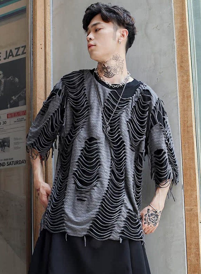 Summer men's high street style loose short-sleeved T-shirt - Image 3