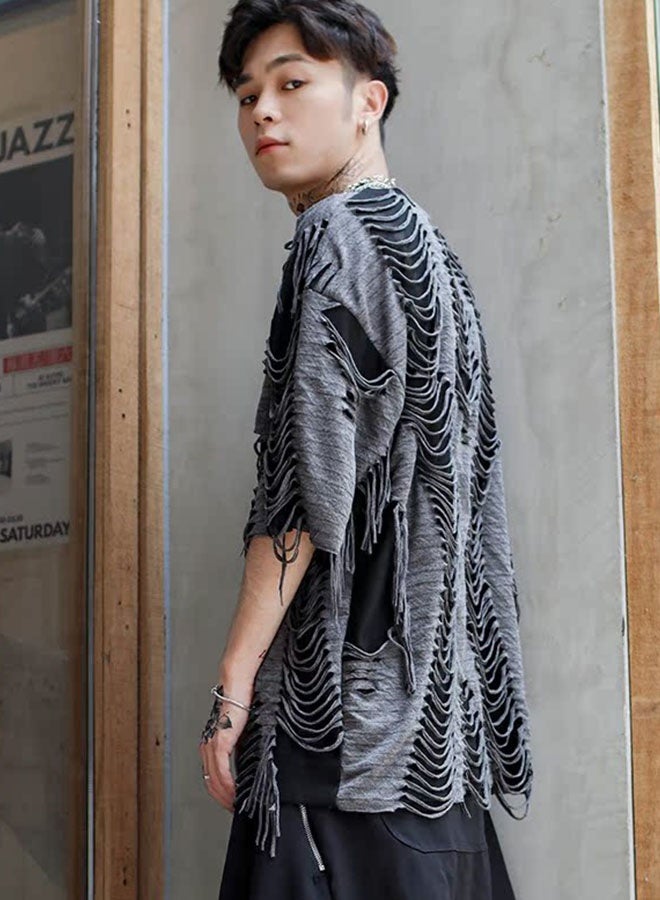 Summer men's high street style loose short-sleeved T-shirt - Image 5