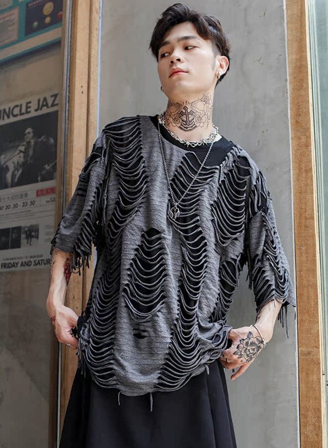 Summer men's high street style loose short-sleeved T-shirt - Image 2