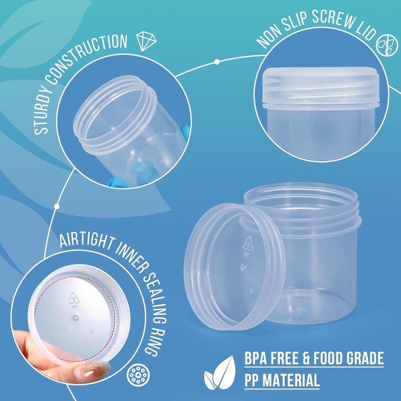 DEMORA Small Travel Containers Plastic Jars with Lids for Creams, Refillable TSA Approved Travel Size Containers for Lotion Makeup Cosmetic Ointments Slime, PP, BPA Free (Clear, 1 oz, 6 Pcs) - Image 3
