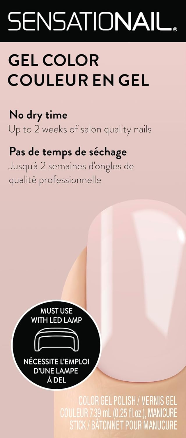 Sensationail Gel Nail Polish - At Home Gel Quick-Cure Polish - Glossy, Long-Lasting, No Dry Time - Lasts Up to 2 Weeks - Ballet All Day - 7.39 mL/0.25 fl oz