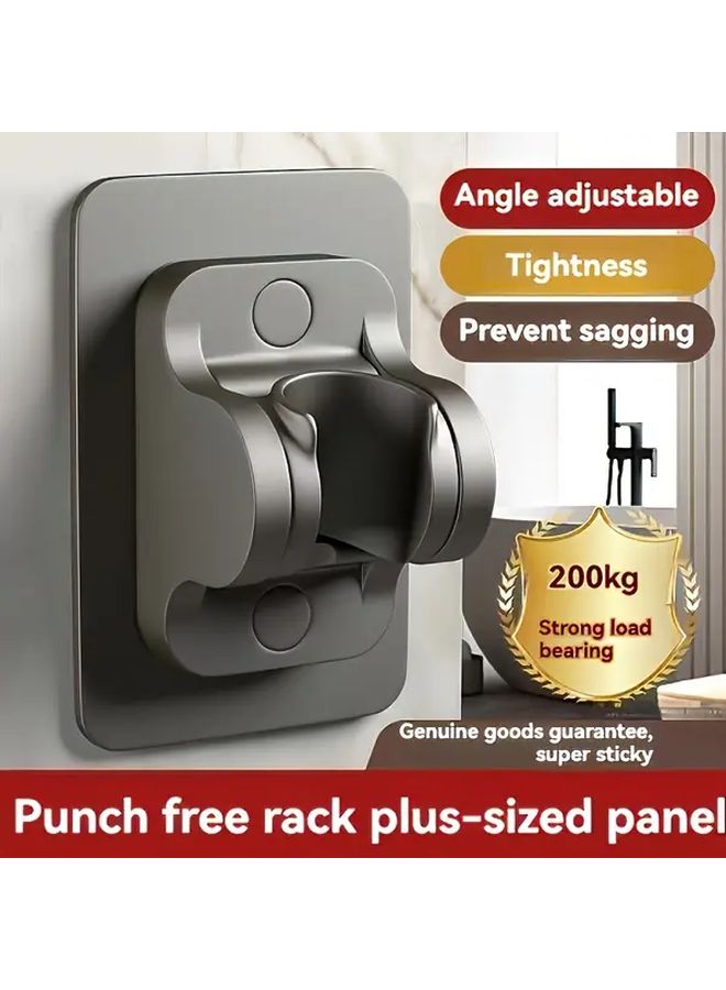 Adjustable No Drill Shower Head Holder Wall Mounted Waterproof Gray - Image 5