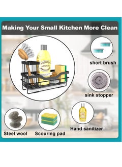 Excefore Kitchen Sink Sponge Holder, Sink Tray Drainer Rack, Punch-free Dry Kitchen Sink Organizer, Storage Kitchen & Home Accessories, Not Including Dispenser and Sponge, Black  - Image 5