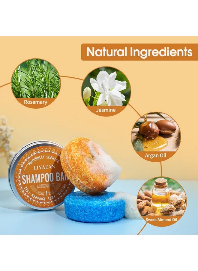 ليالان شامبو بار للشعر صابون صلب (عبوتان) شامبو بار روزماري والياسمين، شامبو تنظيف عميق للشعر الناعم والدهني - Image 3