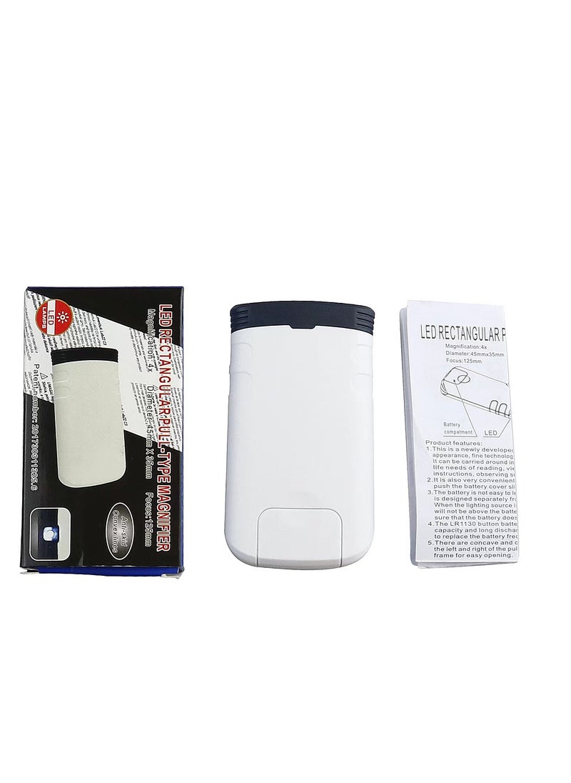 Generic 1pc Pull-out protective cover magnifier， LED Lighted Slide-Out Aspheric Magnifier with Protective Sleeve , 4X（ white）  - Image 3