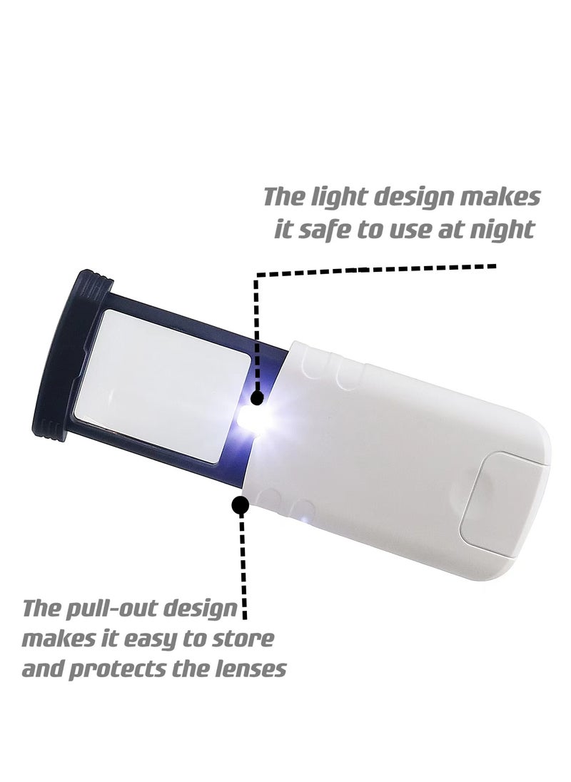 Generic 1pc Pull-out protective cover magnifier， LED Lighted Slide-Out Aspheric Magnifier with Protective Sleeve , 4X（ white）  - Image 2