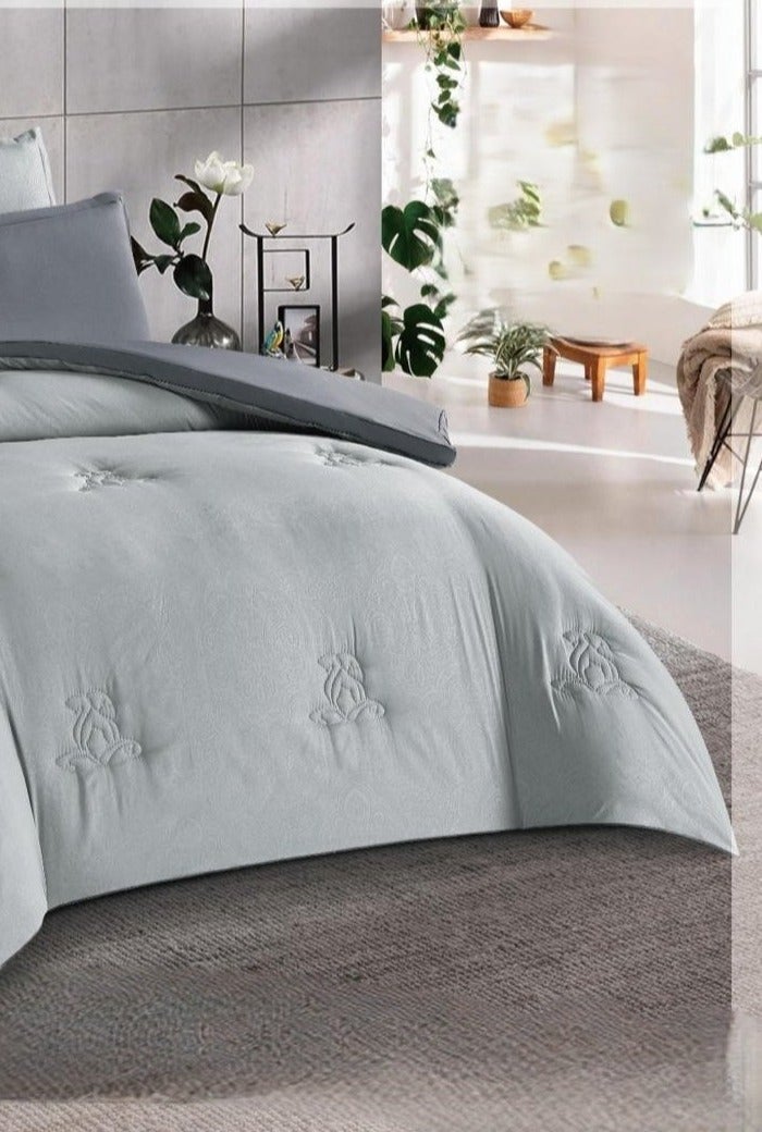 برايدس مفرش سرير صيفي نفرين  6 قطع نظام منحوت مطرز خامه مايكرو فايبر مقاس 230*250سم - Image 2