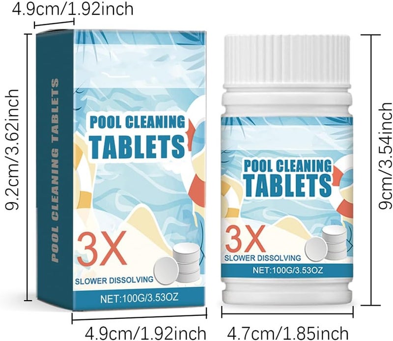 Makbeaty Swimming Pool Cleaning Tablets,Chlorine Pool Tablet,Multifunctional Pool Chlorine Tablets For Swimming Pool Disinfection -Pro-Grade Pool Sanitizer(100Pcs) اقراص كلور للمسبح - Image 5