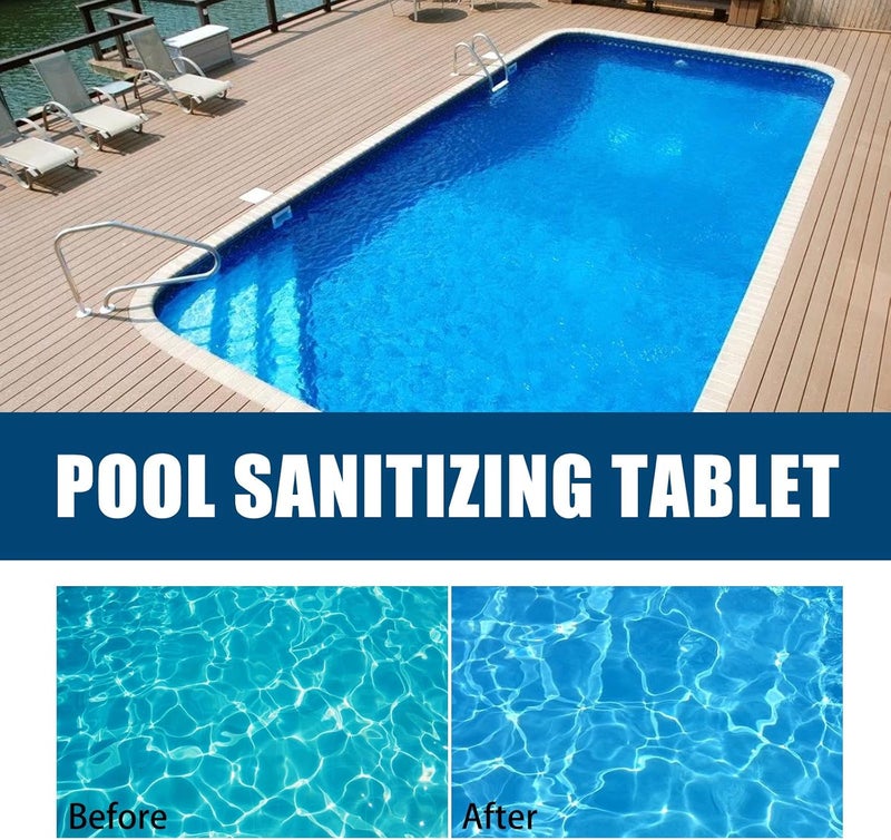 Makbeaty Swimming Pool Cleaning Tablets,Chlorine Pool Tablet,Multifunctional Pool Chlorine Tablets For Swimming Pool Disinfection -Pro-Grade Pool Sanitizer(100Pcs) اقراص كلور للمسبح - Image 4