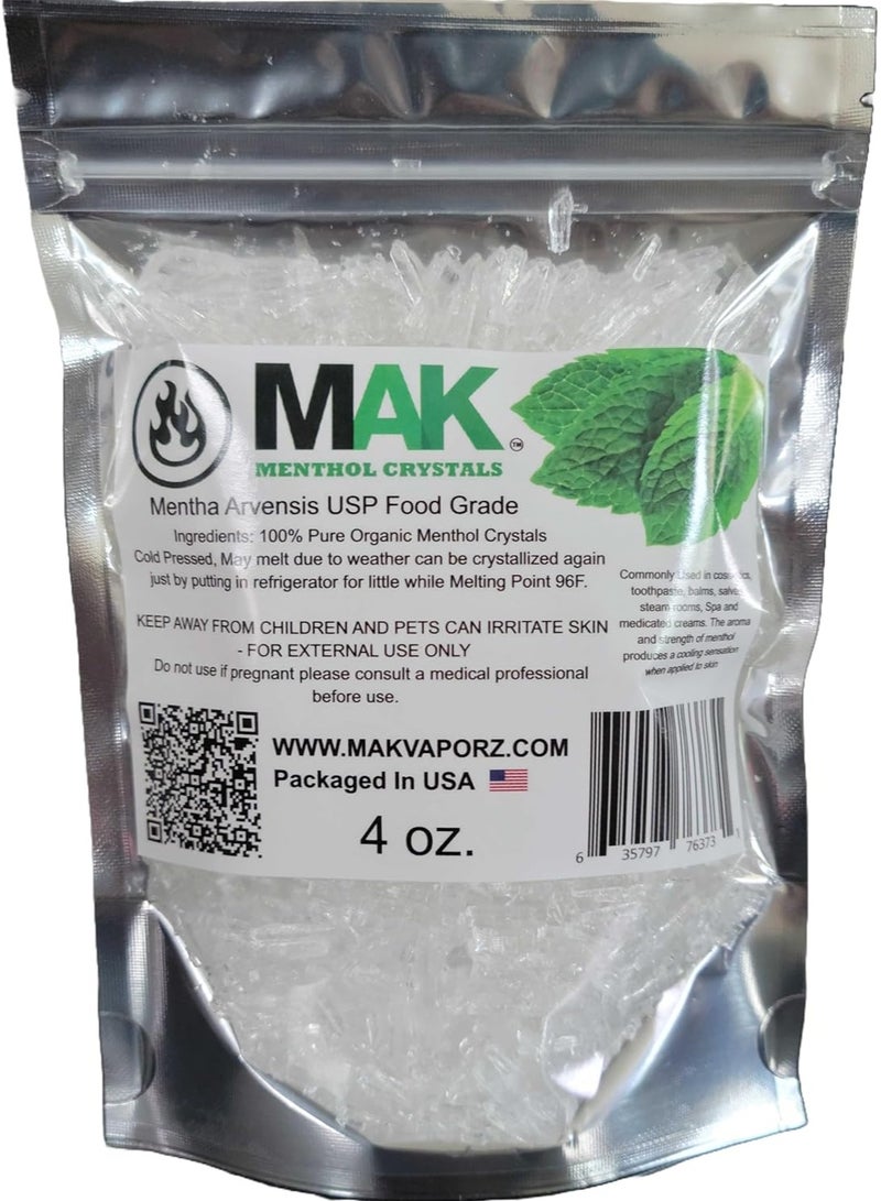 MAK Menthol Crystal, Pure Organic 100% Natural, 4 oz - Image 1