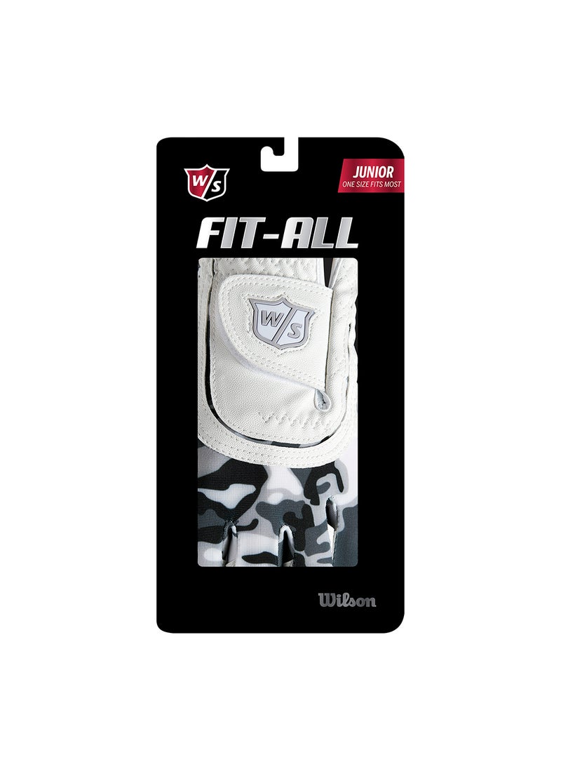 Wilson - Feel Plus Kids' White/ Black Golf Glove, Left Hand - Image 1