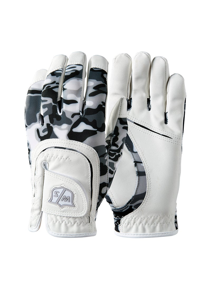 Wilson - Feel Plus Kids' White/ Black Golf Glove, Left Hand - Image 1