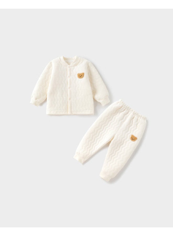 YISHUANGER Baby Warm Underwear Set Infant Clothes Newborn Cotton-padded Autumn Clothes And Pants Outerwear Thickened Children's Autumn And Winter - Image 1