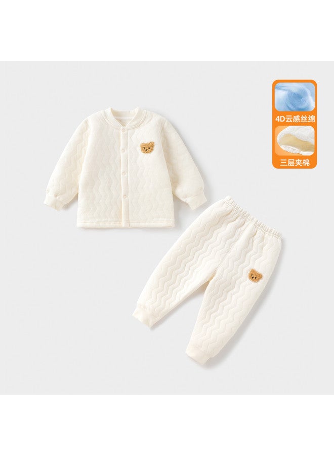 YISHUANGER Baby Warm Underwear Set Infant Clothes Newborn Cotton-padded Autumn Clothes And Pants Outerwear Thickened Children's Autumn And Winter - Image 2