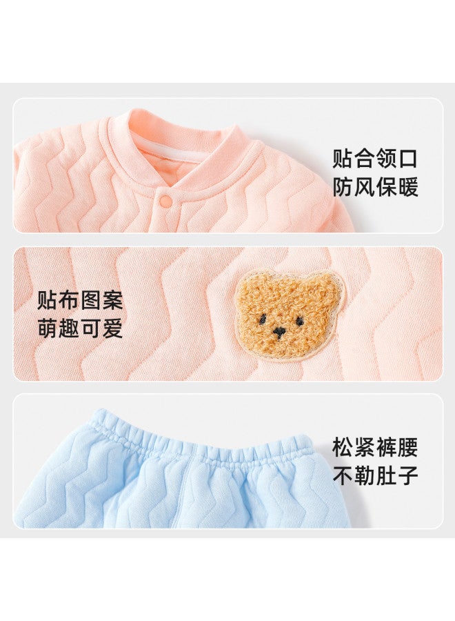 YISHUANGER Baby Warm Underwear Set Infant Clothes Newborn Cotton-padded Autumn Clothes And Pants Outerwear Thickened Children's Autumn And Winter - Image 4