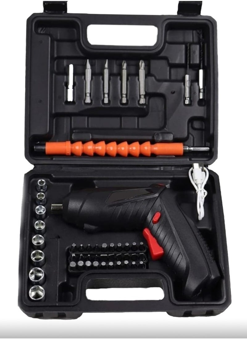 Generic Multifunctional USB Screwdriver, Folding Electric Screwdriver, Forward and Reverse, Electric Drill, 45-Piece Screwdriver Set with Robust Case  - Image 1