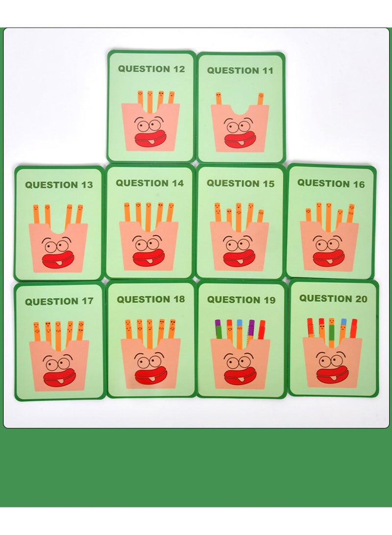 Wooden French Fries Sorting and Stacking Toys for Toddlers, Montessori Toys for 3 Year Olds, Preschool Educational Toys to Develop Fine Motor Skills - Image 2