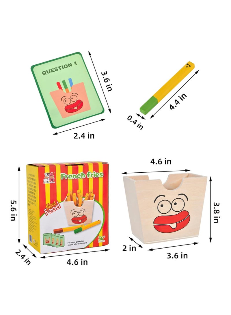 Wooden French Fries Sorting and Stacking Toys for Toddlers, Montessori Toys for 3 Year Olds, Preschool Educational Toys to Develop Fine Motor Skills - Image 4