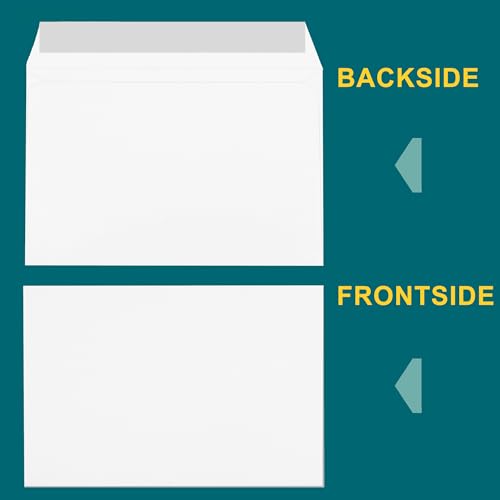 EnDoc 6x9 Booklet Envelopes - 50 pack - Mailing Envelopes with Gummed Seal - White Letter Envelopes Open-Side 6x9 Envelopes - 28 lb Heavy Duty Paper Plain Envelopes for Catalogs, Business, Booklets - Image 2