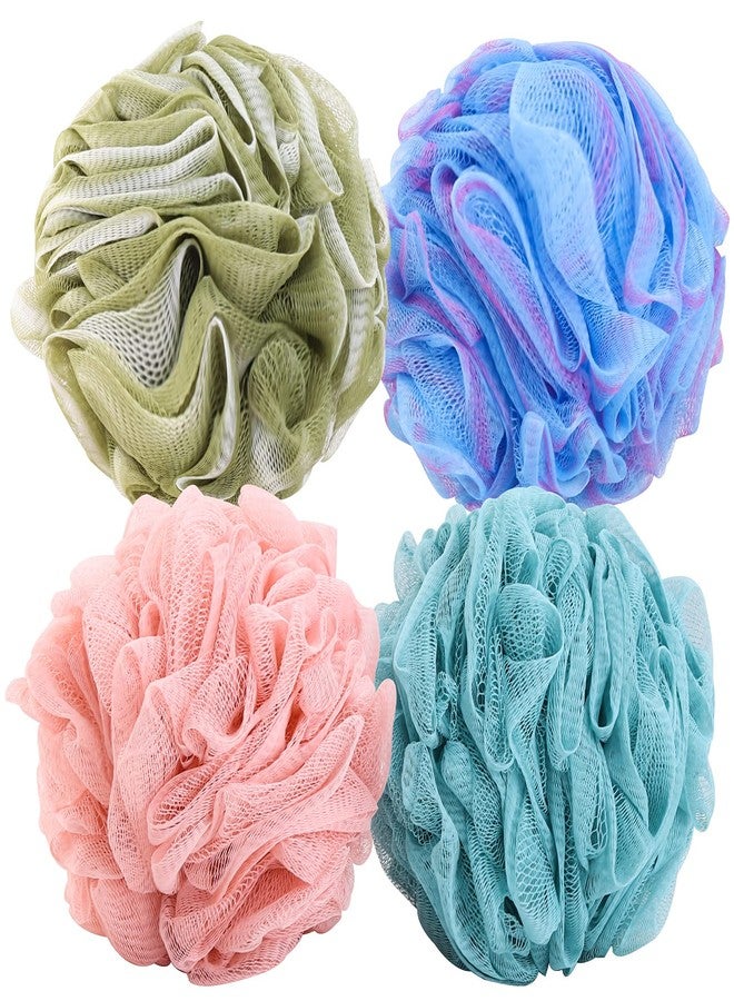 BTYMS 4 Pieces Shower Loofahs Large Bath Sponge 75g Mesh Pouf Wash Puff Shower Poof Body Loofas for Bathing - Image 1