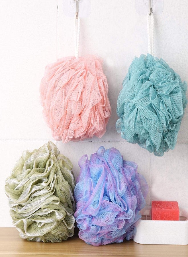 BTYMS 4 Pieces Shower Loofahs Large Bath Sponge 75g Mesh Pouf Wash Puff Shower Poof Body Loofas for Bathing - Image 4