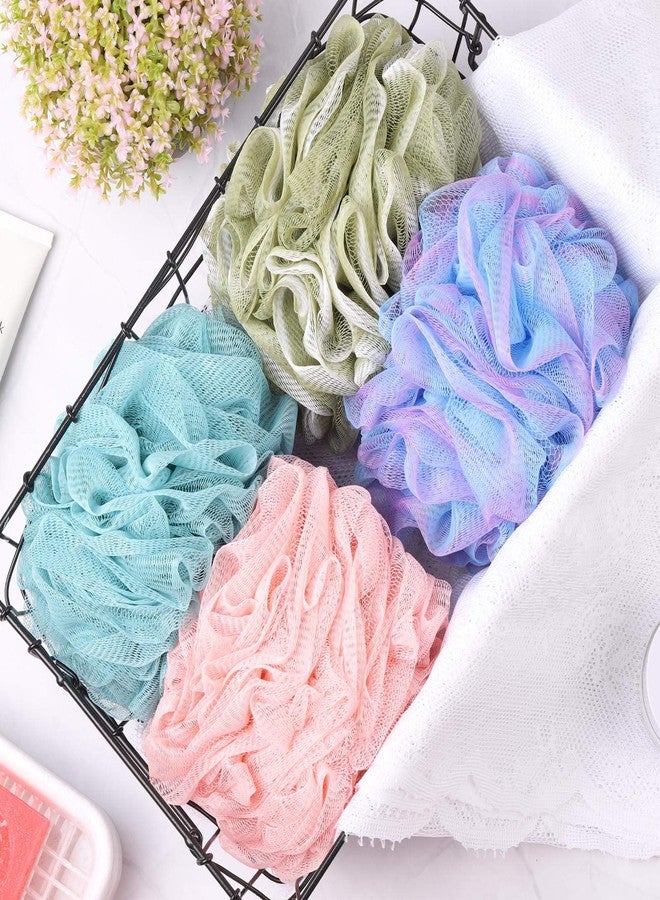 BTYMS 4 Pieces Shower Loofahs Large Bath Sponge 75g Mesh Pouf Wash Puff Shower Poof Body Loofas for Bathing - Image 5