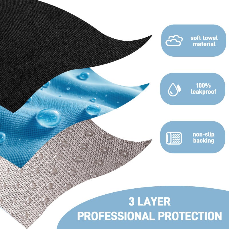 DMS PROTECTOR Waterproof Car Seat Cover Towel, Universal Fit Seat Protector for Cars and Small SUVs Anti-Slip Front Seat Protectors for Gym, Pets & Travel, Black, Machine Washable - Image 3