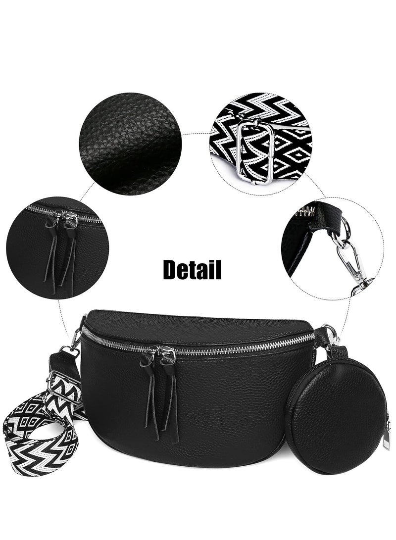 SOLARAE Cross Body Bag Women, Genuine Leather FashionSling Shoulder Bag for Women with Fashion Straps, Ladies Adjustable Multipurpose Chest Bag(Tan) - Image 5