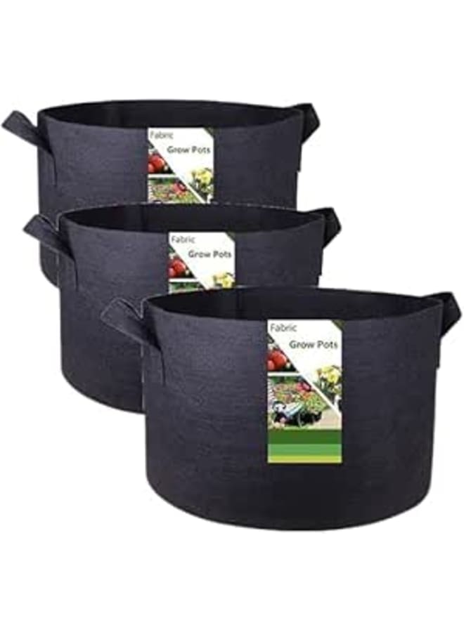 Generic 3-Pack 30 Gallon Thickened Plant Grow Bags Big (24x16 inch) Reusable Fabric Plant Pots for Tomato,Potato Planter,Flower Pot,Herbs Veggies Plant Bags,Barrel Planter,Yard Waste Bags,Leaf Bags w/Gloves  - Image 1
