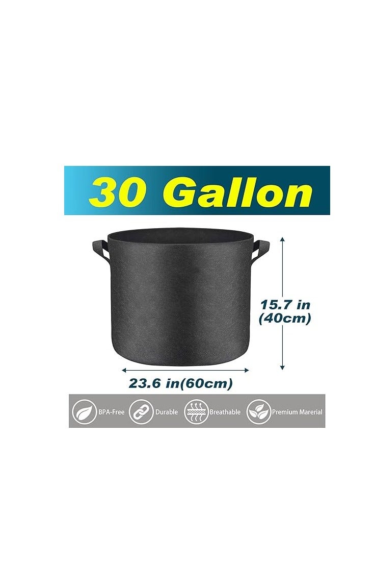 Generic 3-Pack 30 Gallon Thickened Plant Grow Bags Big (24x16 inch) Reusable Fabric Plant Pots for Tomato,Potato Planter,Flower Pot,Herbs Veggies Plant Bags,Barrel Planter,Yard Waste Bags,Leaf Bags w/Gloves  - Image 2
