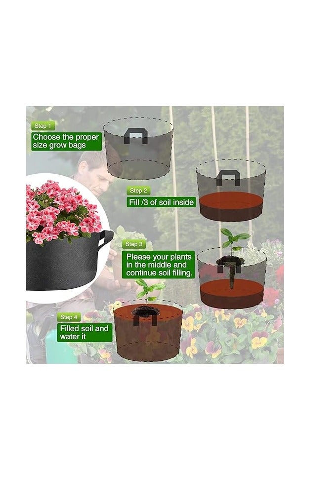 Generic 3-Pack 30 Gallon Thickened Plant Grow Bags Big (24x16 inch) Reusable Fabric Plant Pots for Tomato,Potato Planter,Flower Pot,Herbs Veggies Plant Bags,Barrel Planter,Yard Waste Bags,Leaf Bags w/Gloves  - Image 3