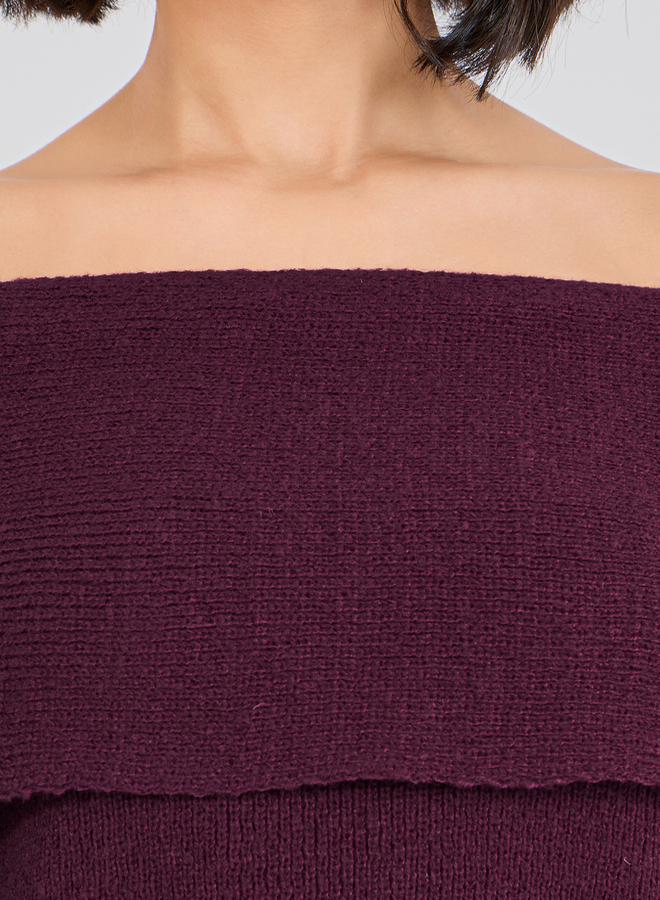 Styli Off Shoulder Neck Knit Top - Image 3