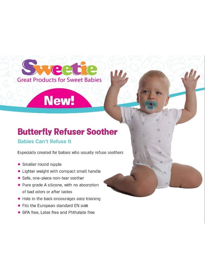 Sweetie Silicone Pacifier Refuser Soother 100% Silicone BPA Free 2 Count (Pink) - Image 4