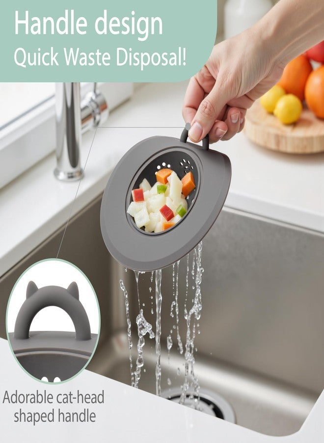 Li & Zhao Li&Zhao Kitchen Sink Drain Strainer - 4 PCS Silicone Sink Strainer Drain Stopper Plug 4.6˝ Diameter Rim Catcher Kitchen Filter Basket (4 Colors) - Image 5