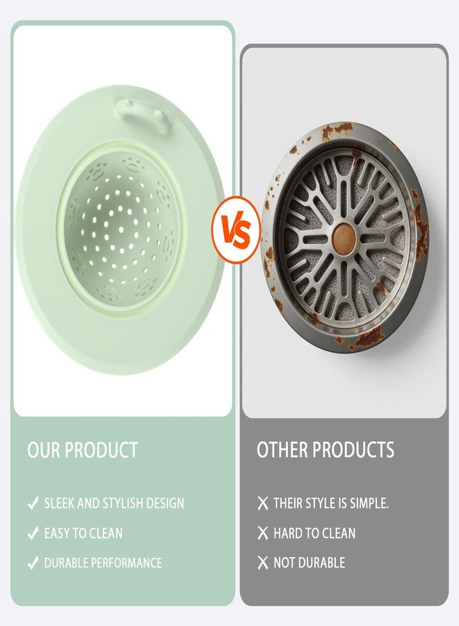 Li & Zhao Li&Zhao Kitchen Sink Drain Strainer - 4 PCS Silicone Sink Strainer Drain Stopper Plug 4.6˝ Diameter Rim Catcher Kitchen Filter Basket (4 Colors) - Image 3