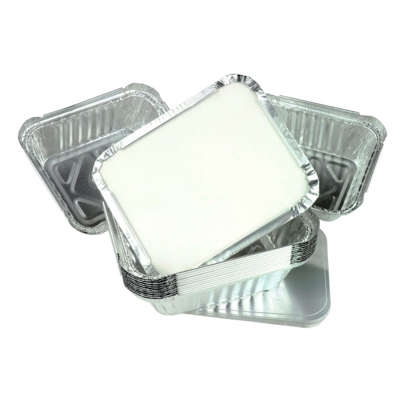 100 x ALUMINIUM FOIL FOOD TAKEAWAY CONTAINERS TRAYS  LIDS No2