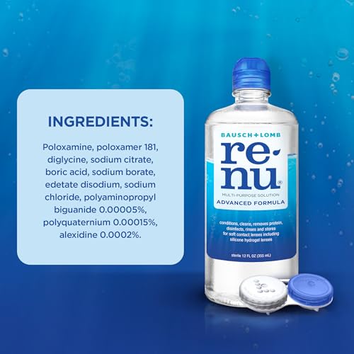 Renu Contact Lens Solution, Advanced Formula, Multi-Purpose Solution with Lens Case, Gently Cleans, Disinfects, Moisturizes & Hydrates Soft Lenses for All-Day Comfort, 12 Fl Oz (Pack of 2) - Image 5