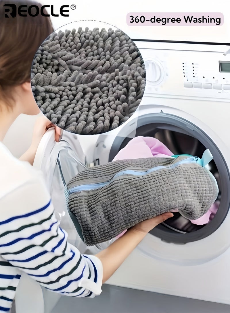 ريوكل حقيبتان للغسيل مخصصتان للأحذية، قابلة لإعادة الاستخدام، توفر تنظيفاً عميقاً بزاوية 360 درجة، آمنة للاستخدام في الغسالة والمجفف، تحافظ على شكل الحذاء، من إكسسوارات الغسيل الضرورية لجميع أنواع الأحذية - Image 3
